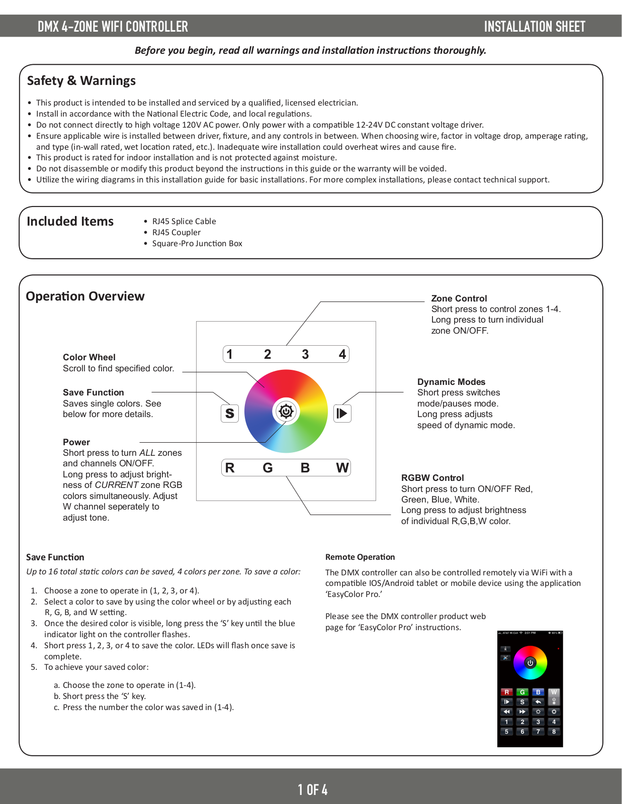 Diode LED Nicolaudie Easy-Stand-Alone User Manual