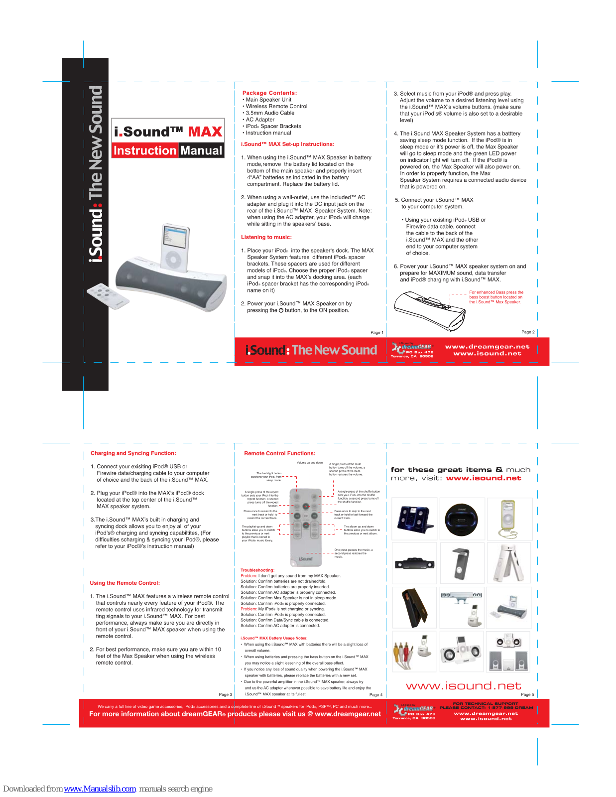 DreamGEAR iSound Max Instruction Manual