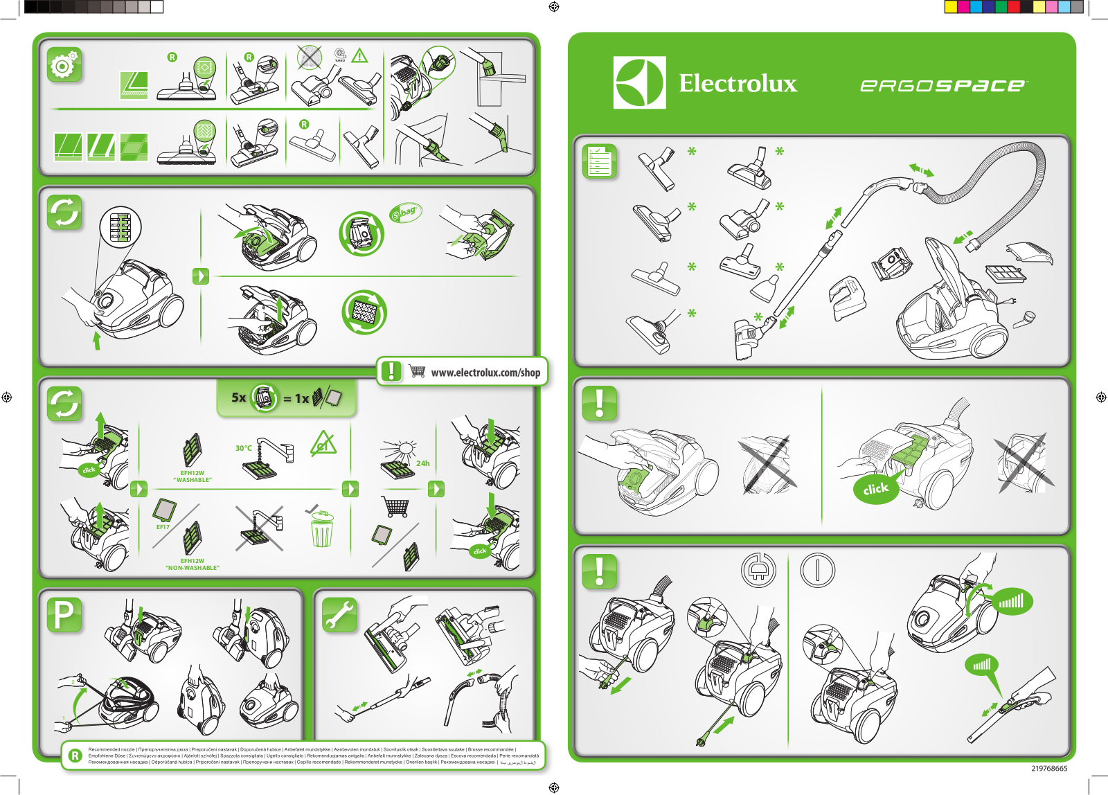 Electrolux ESCLASSICP, ESGREEN, ESSPEEDY, ESCLASSIC User Manual