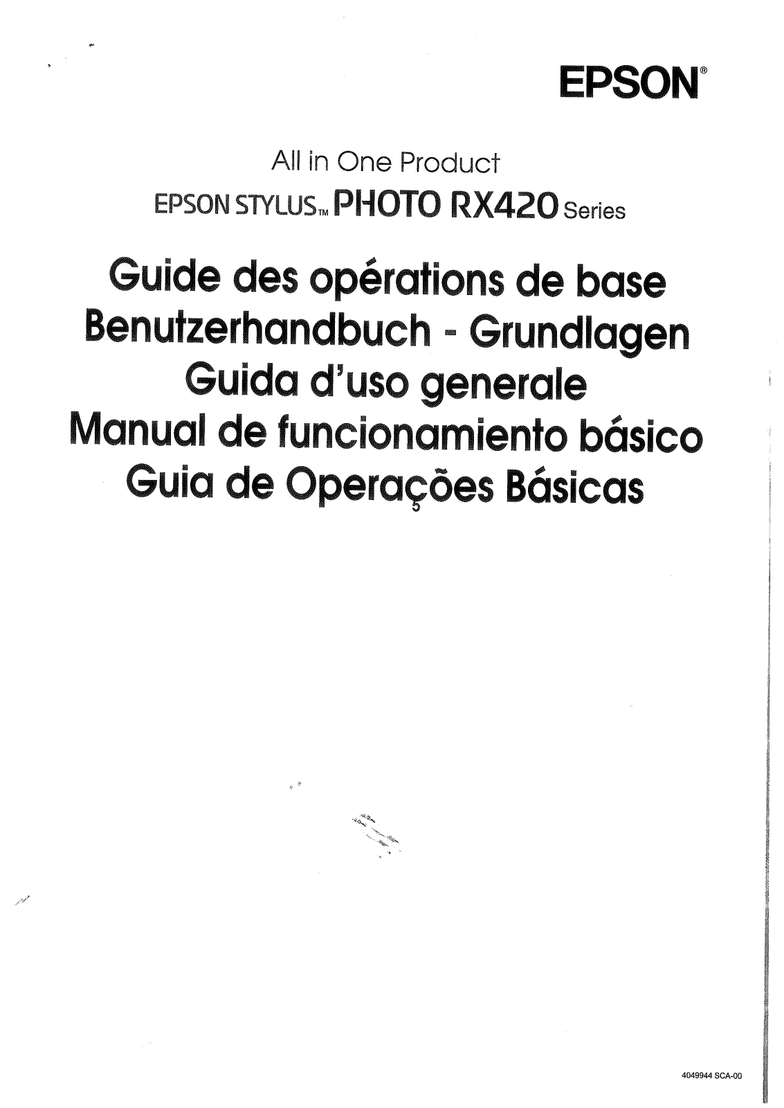 EPSON STYLUS PHOTO RX 420 User Manual