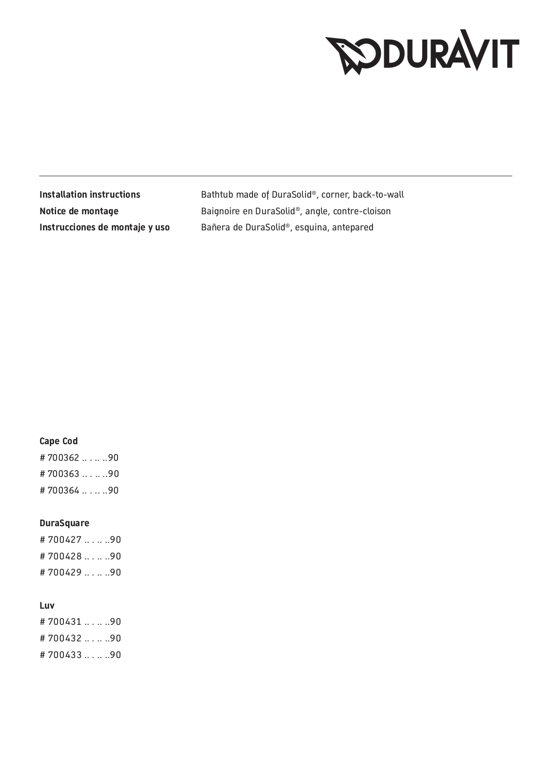 Duravit CBWE2065 Installation & Assembly - ManualMachine.com
