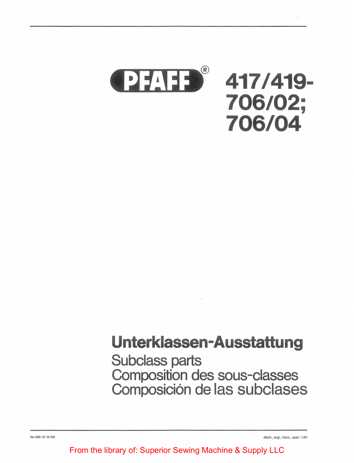 Pfaff 417, 419-706-02, 706-04 User Manual - ManualMachine.com