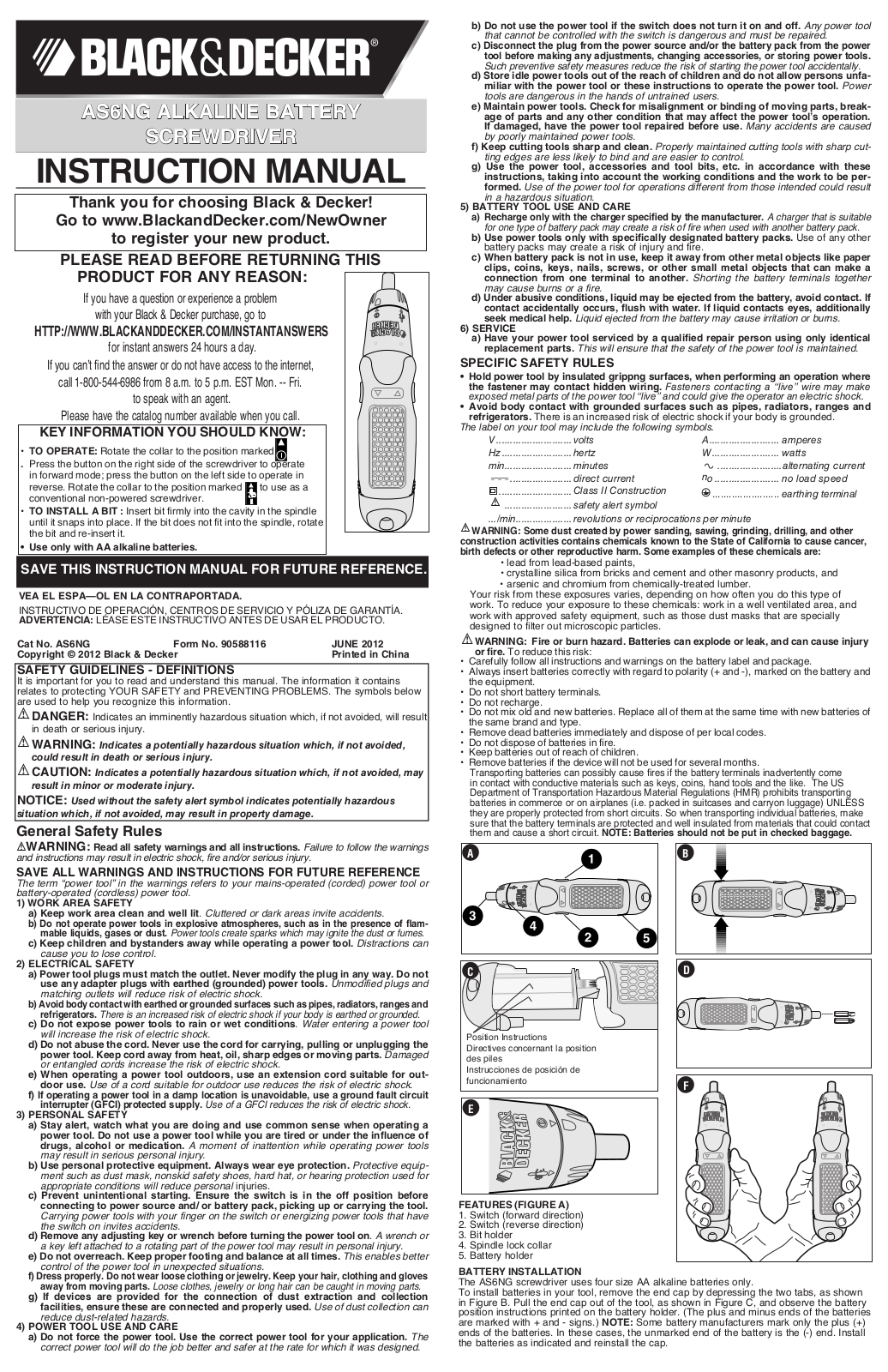 Black & Decker AS6NG User Manual