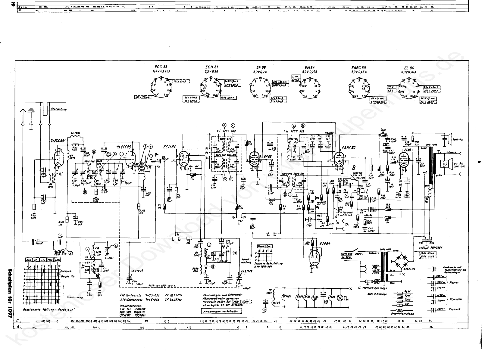 Grundig 1097 Schematic