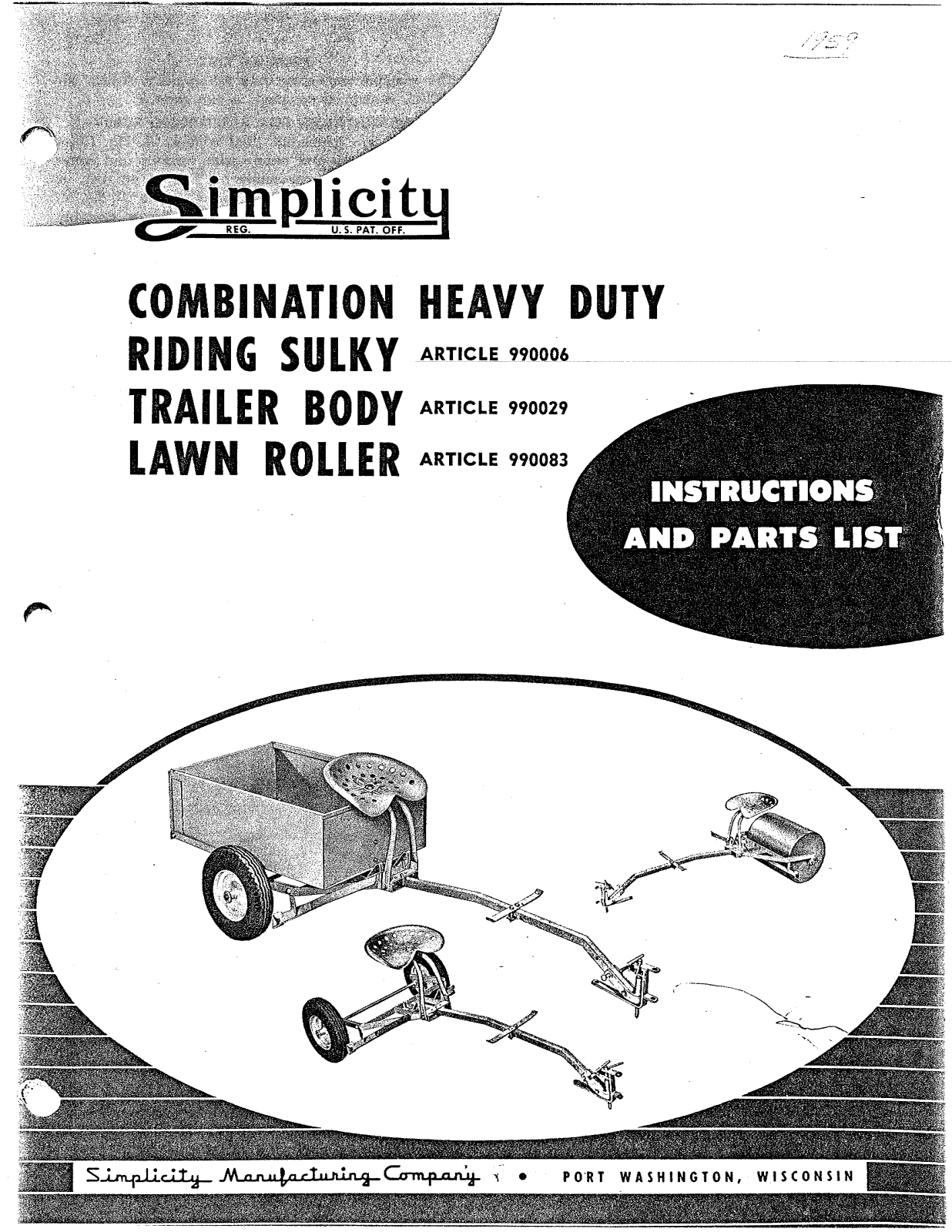 Simplicity 990006, 990083, 990029 User Manual