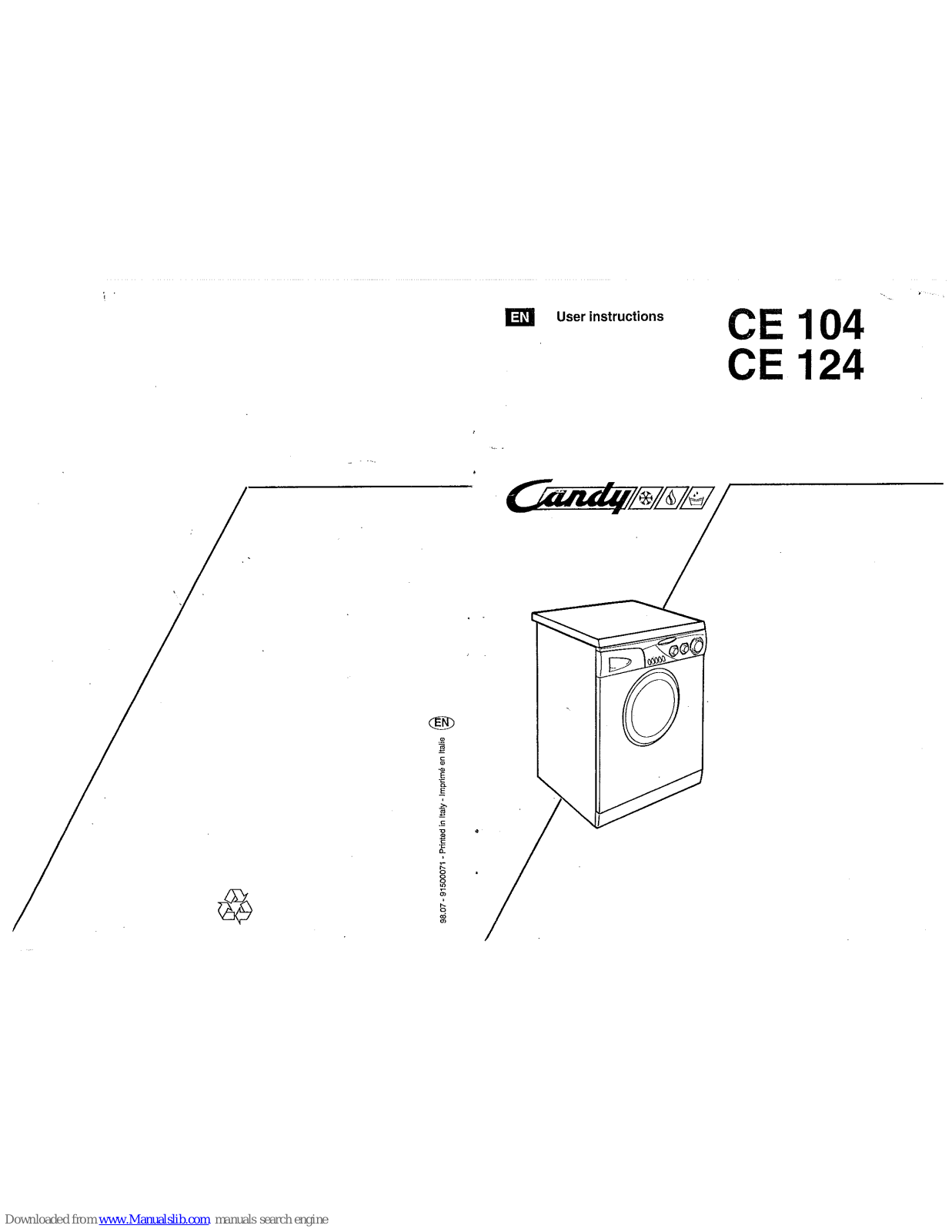 Candy CE 104, CE 124 User Instructions