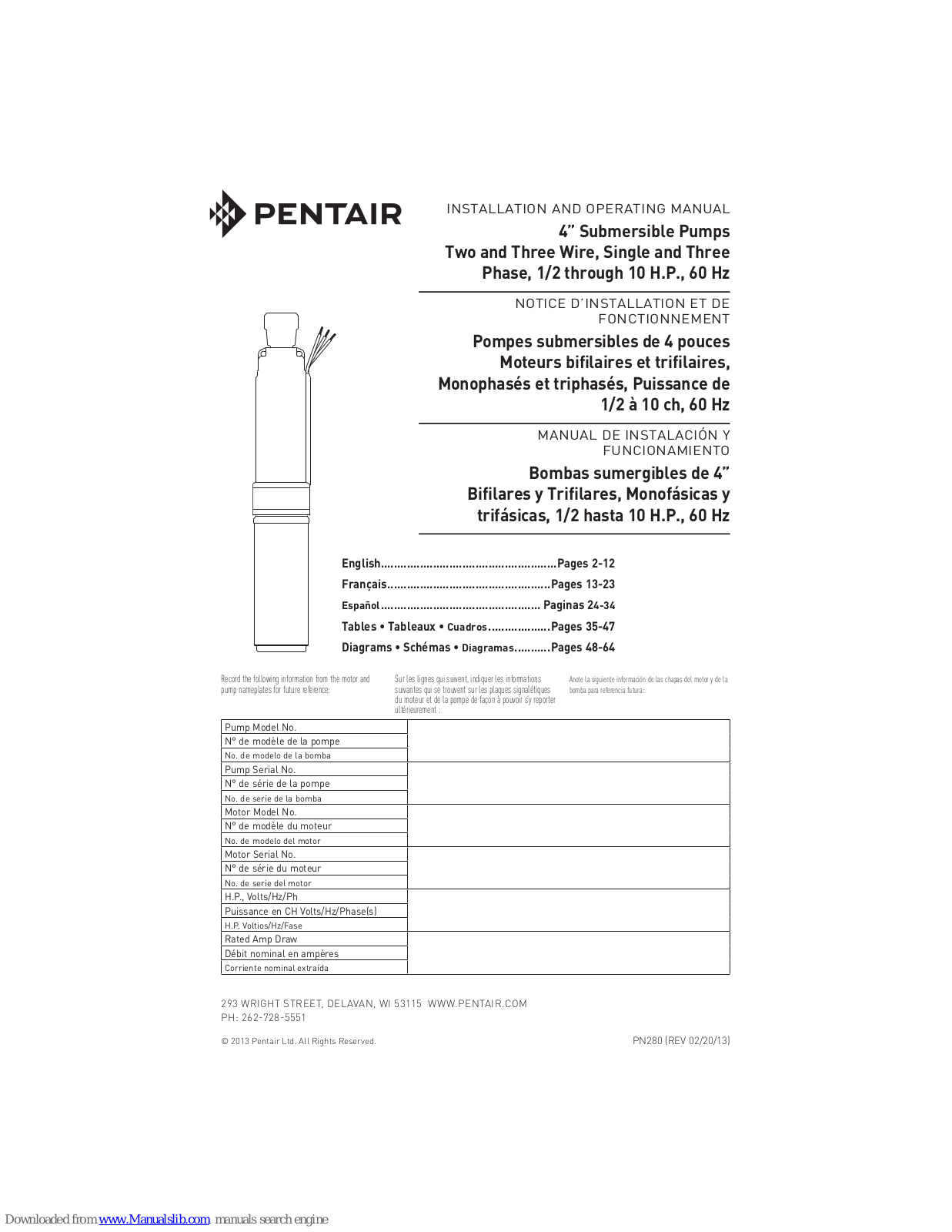 Pentair Sta-Rite S20P4JP10221 Installation And Operating Manual