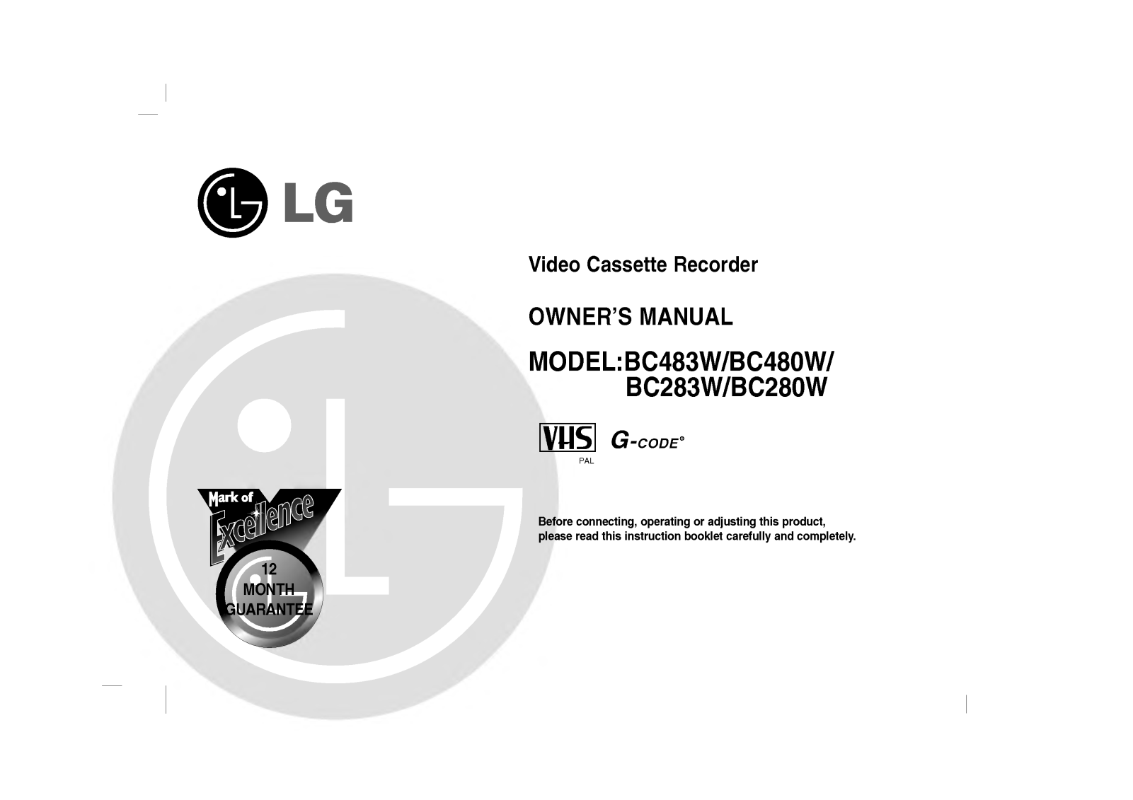 LG BC480W User Manual