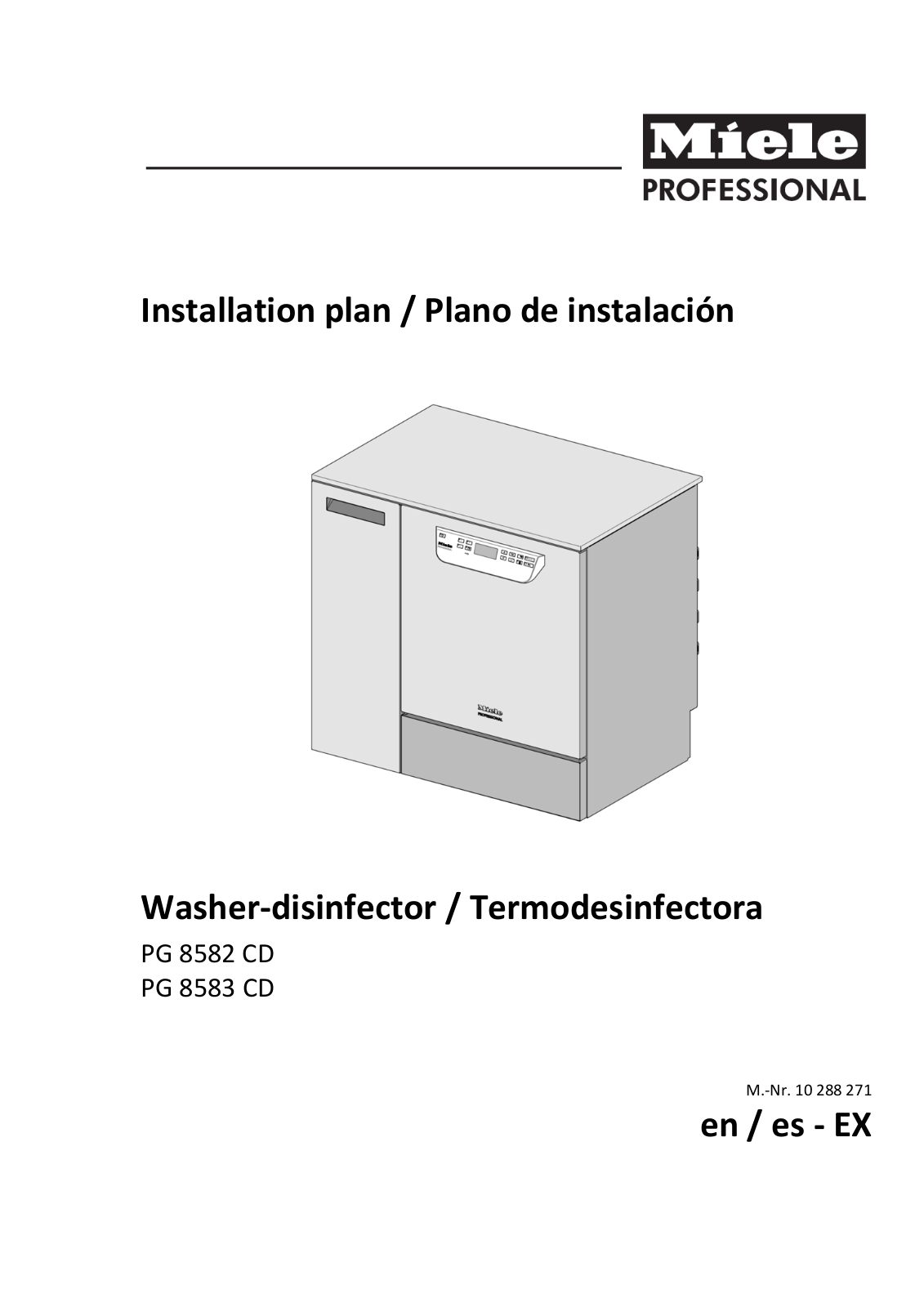 Miele PG 8582 CD, PG 8583 CD installation plan