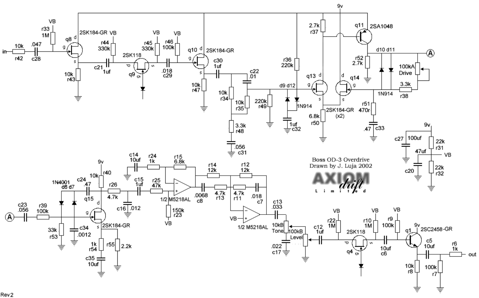 Boss od3 schematic