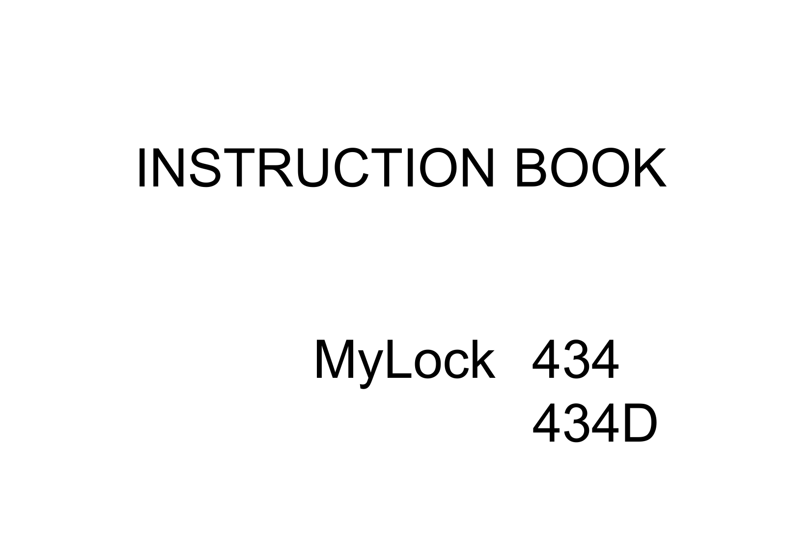 Janome MyLock 434, MyLock 434D Instruction Manual