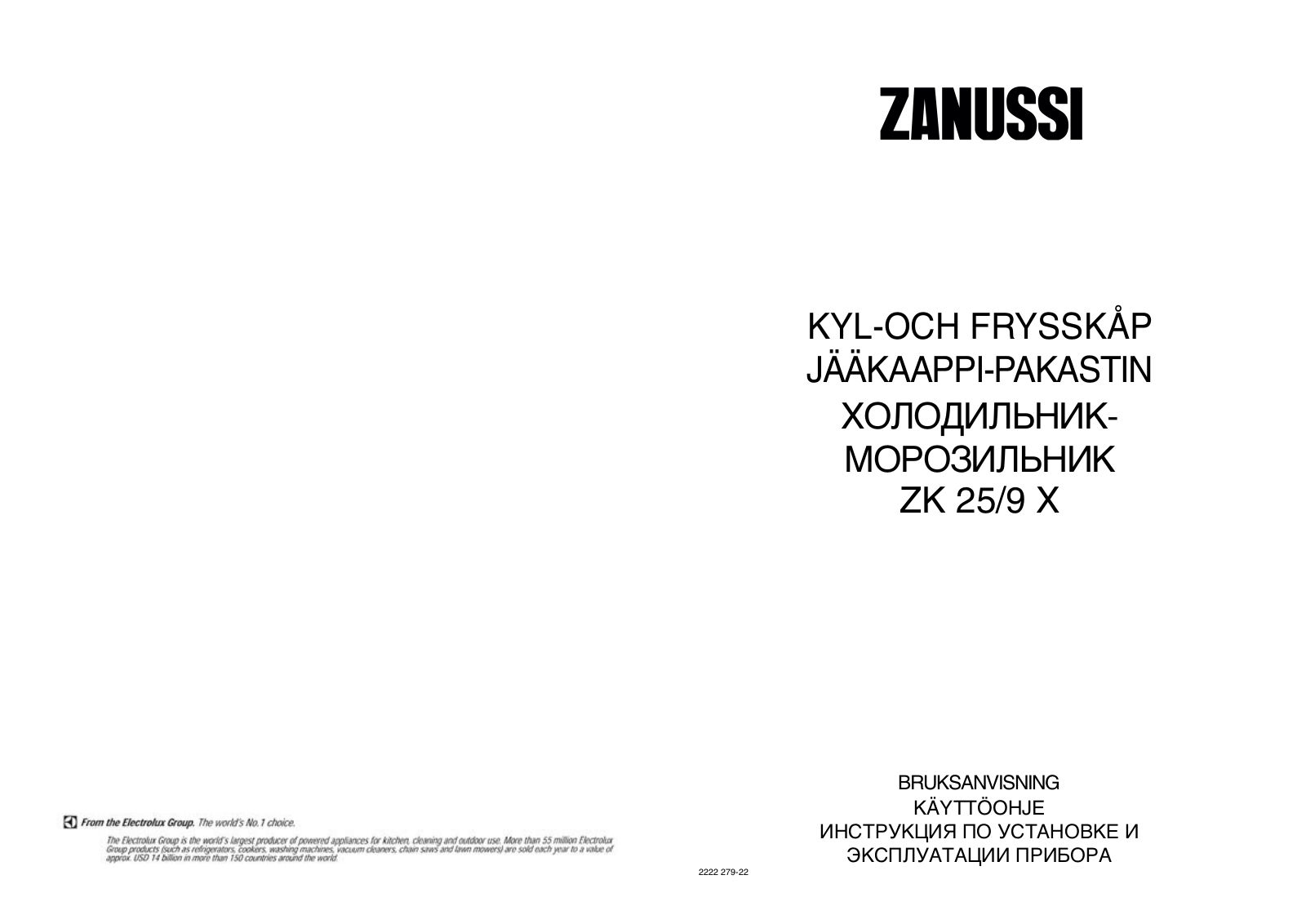 Zanussi ZK25/9X User Manual