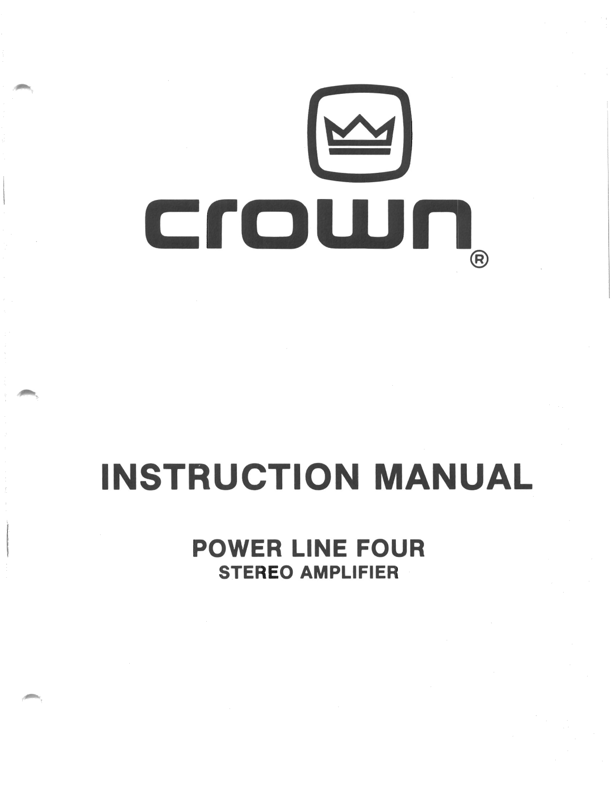 Crown PL4 User Manual