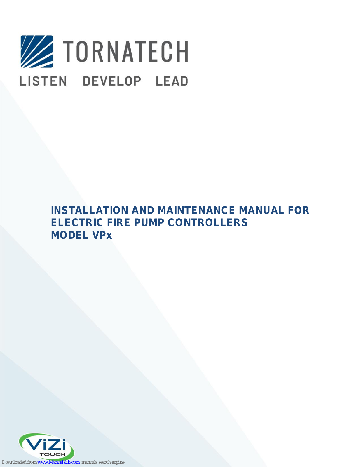 Tornatech VP series, VPA, VPS, VPR, VPU Installation And Maintenance Manual