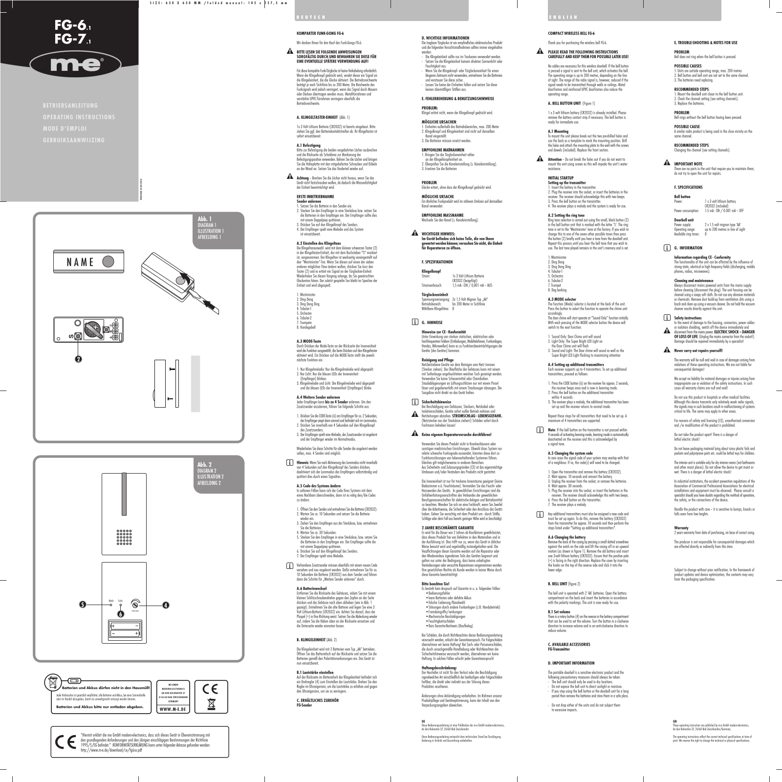 m-e FG-6.1, FG-7.1 User guide