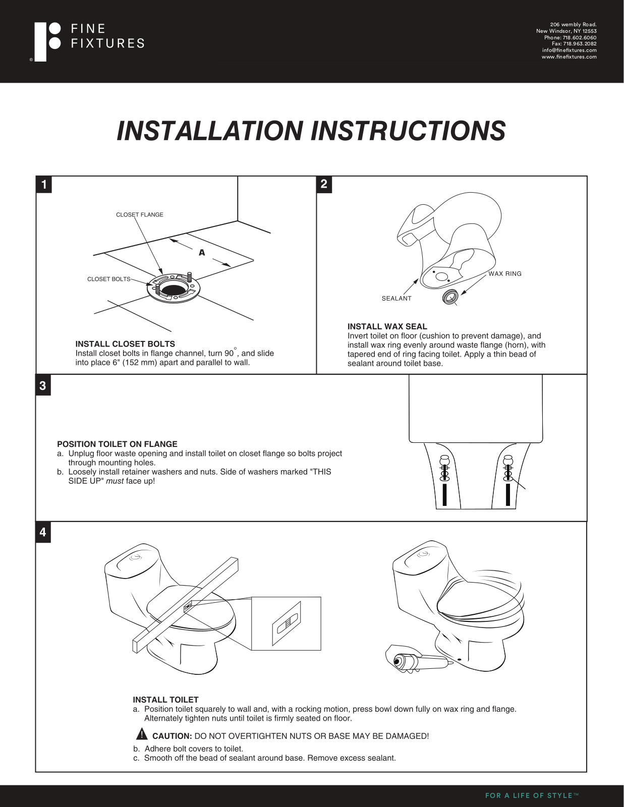 Fine Fixtures OTBDF Installation Manual - ManualMachine.com