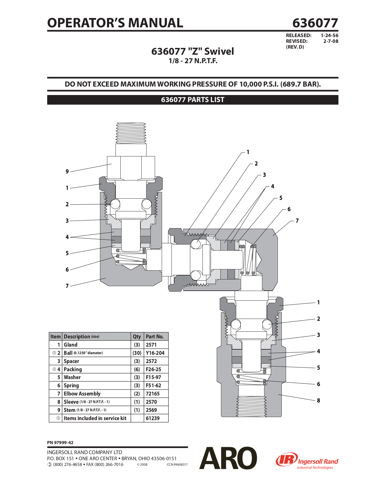 Ingersoll-Rand 636077 User Manual