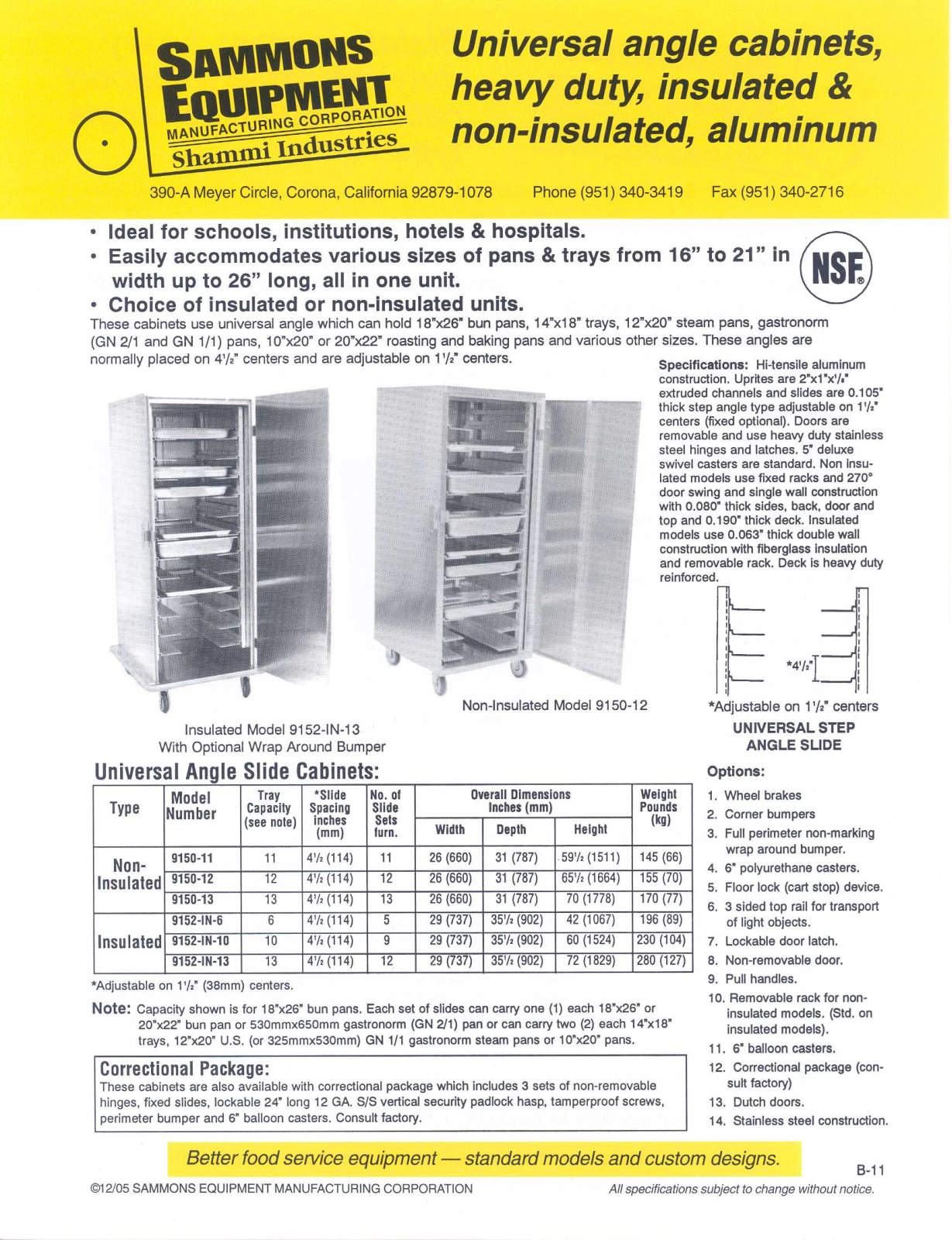 Sammons Equipment 9150-12 User Manual