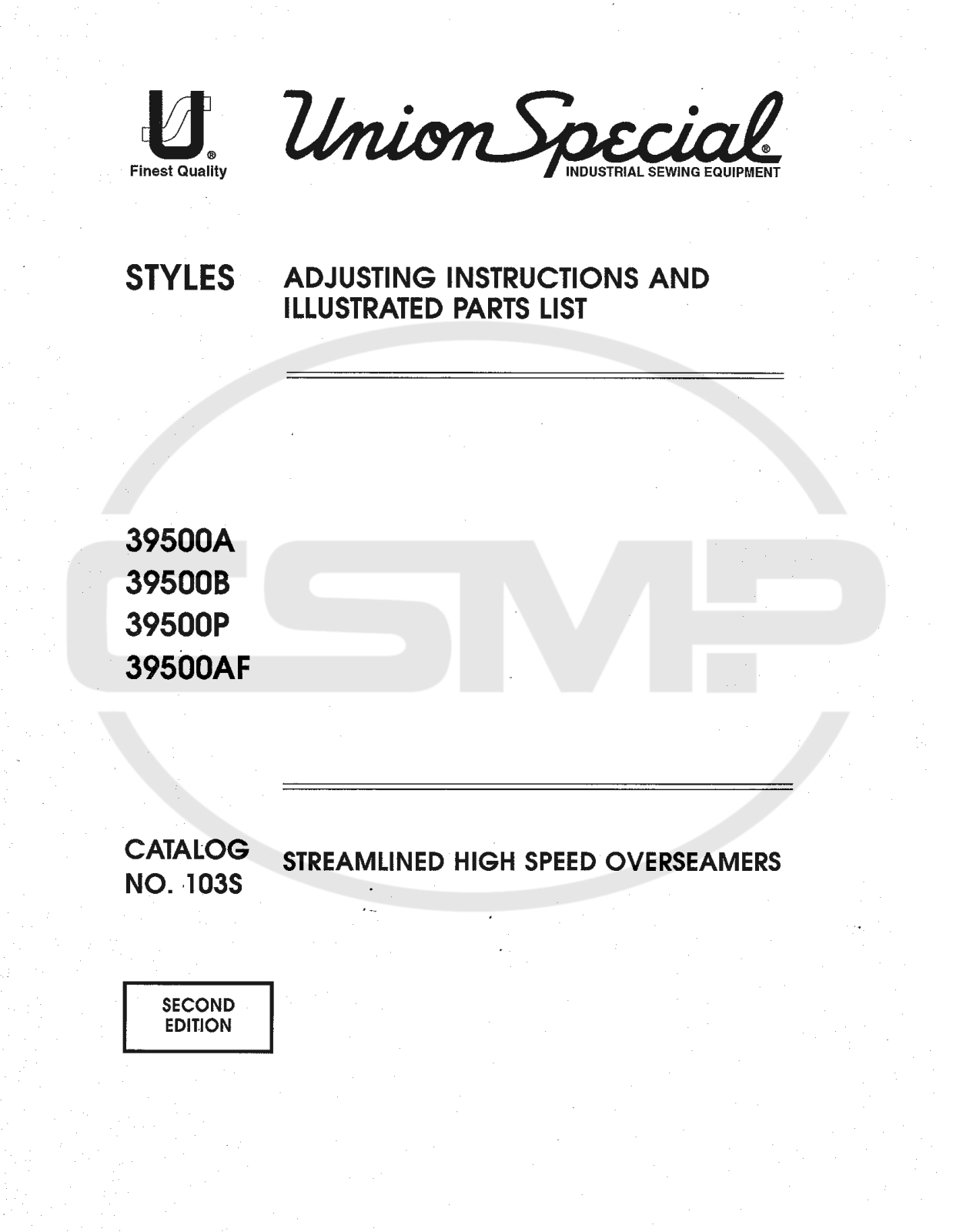 Union Special 103S Parts Book