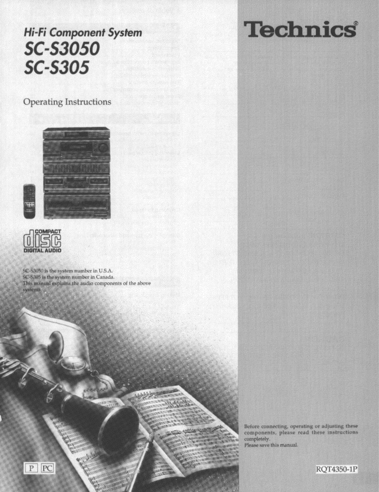 Technics SC-S305, SC-S3050 User Manual