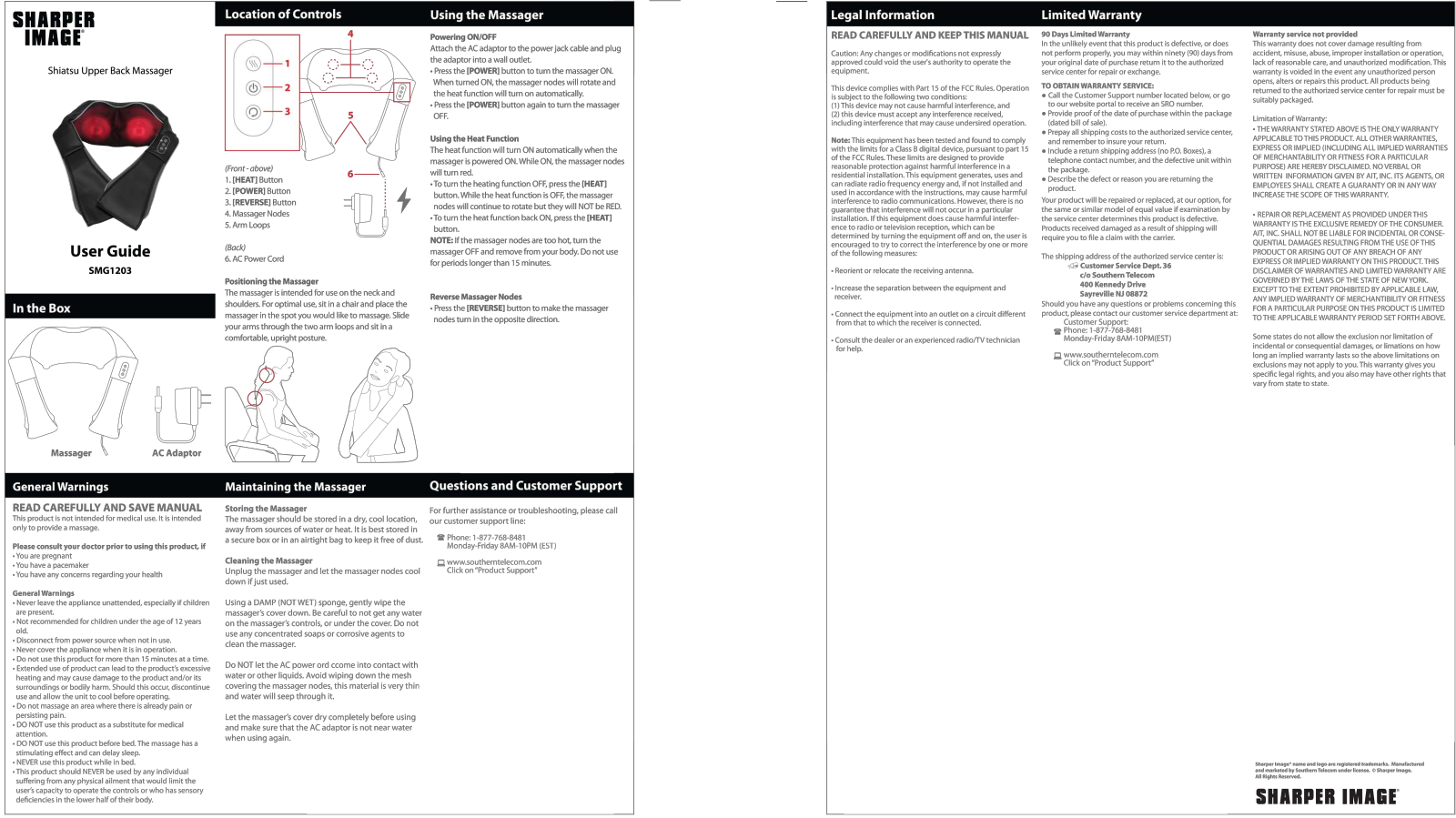 Sharper image SMG1203 User Manual