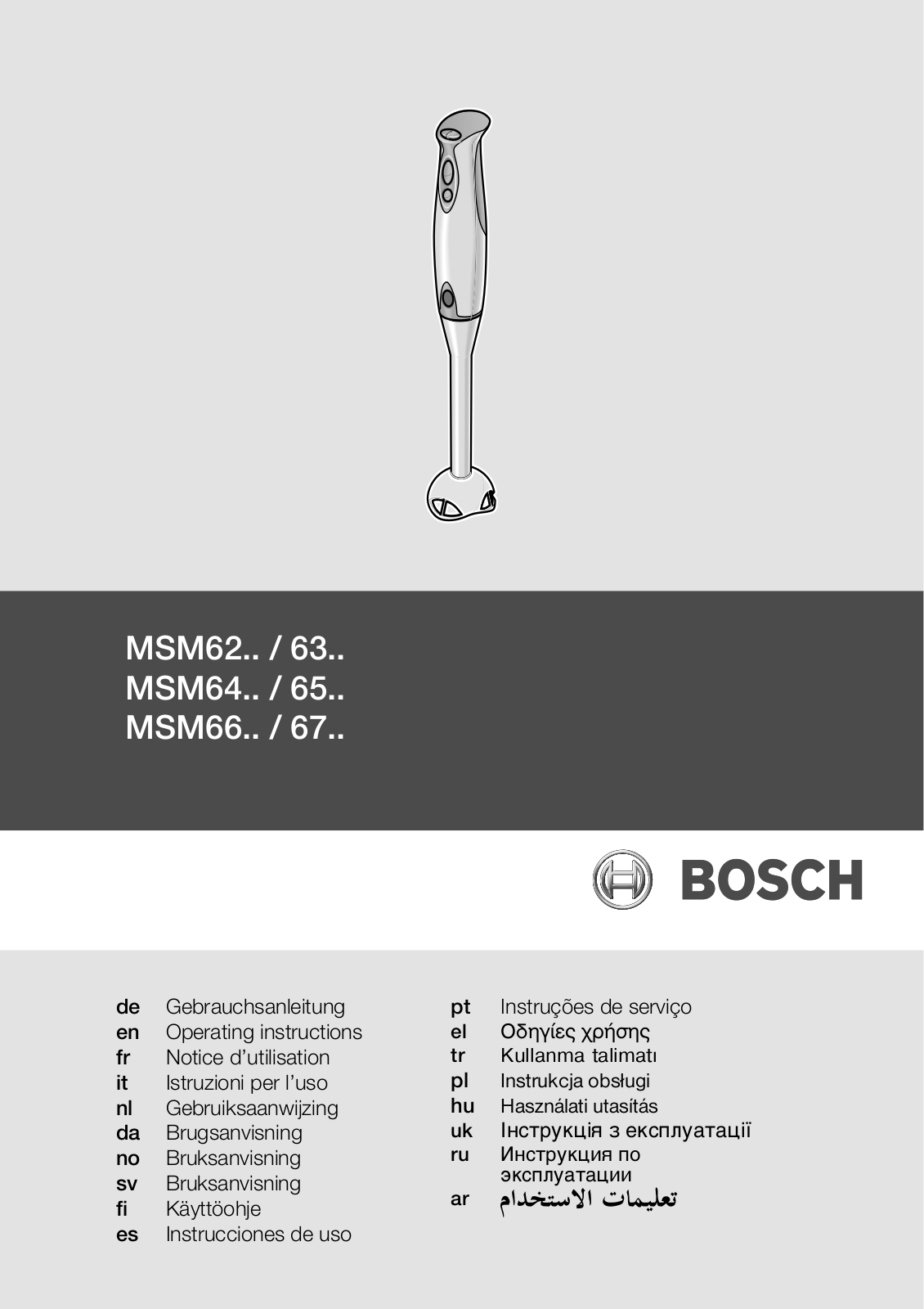 BOSCH MSM62ZA User Manual