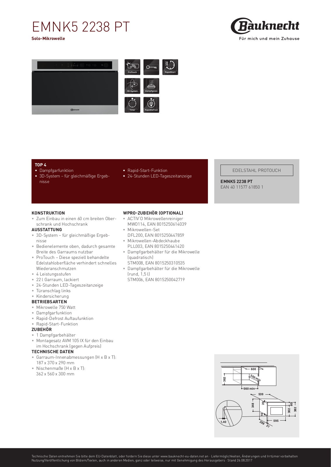 Bauknecht EMNK5 2238 PT User Manual