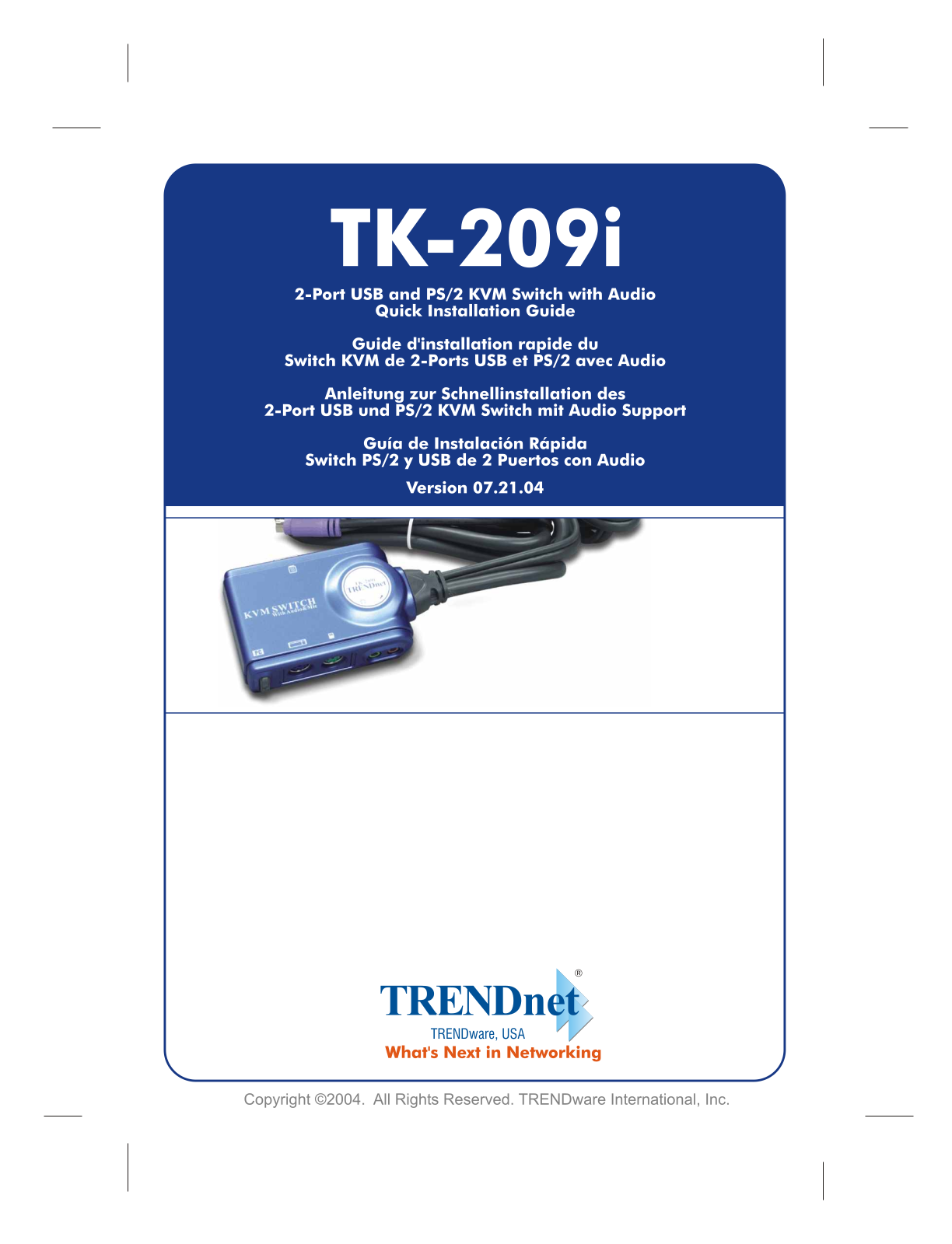 Trendnet TK-209I DATASHEET