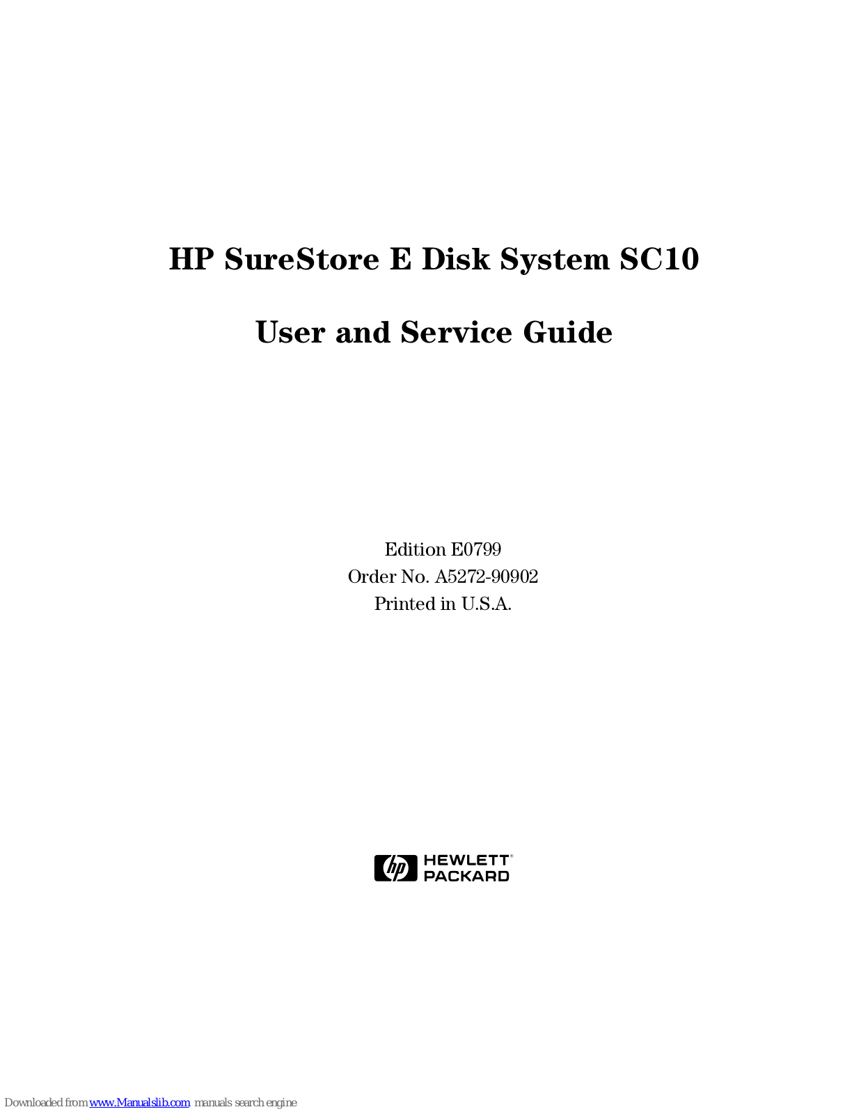 HP A5272A, SureStore E Disk System SC10 Service Manual