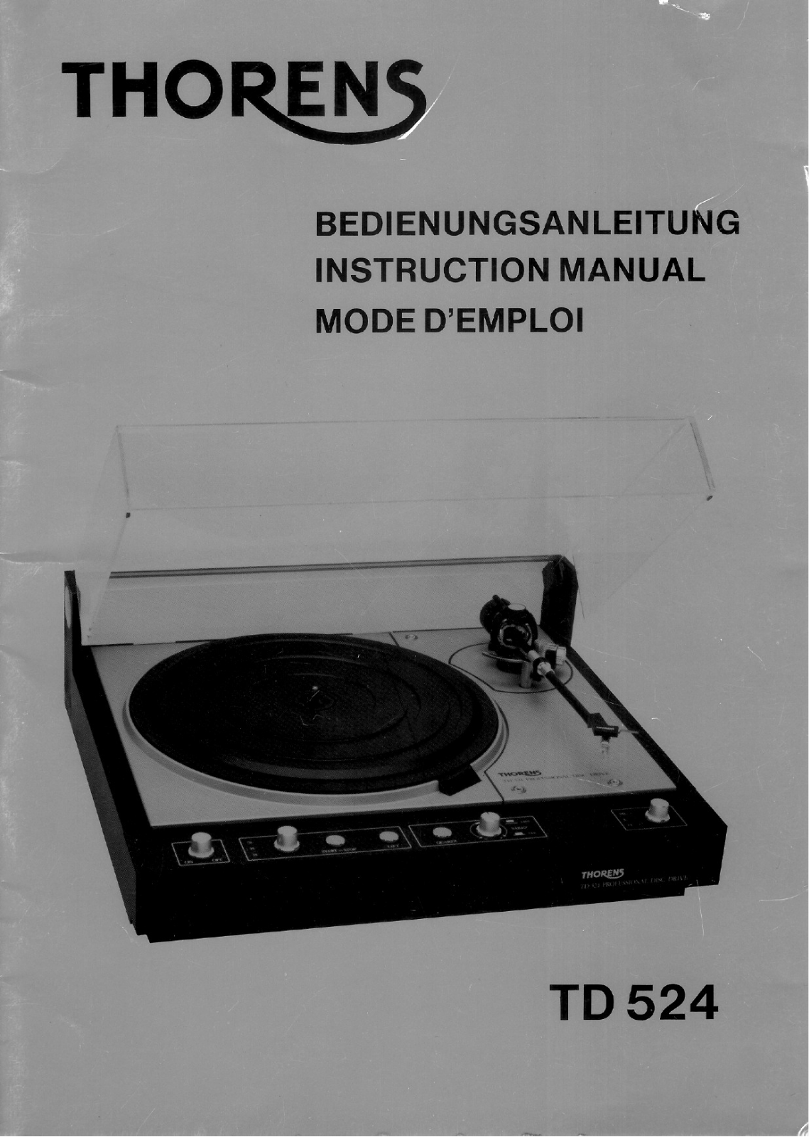 Thorens TD-524 Owners manual