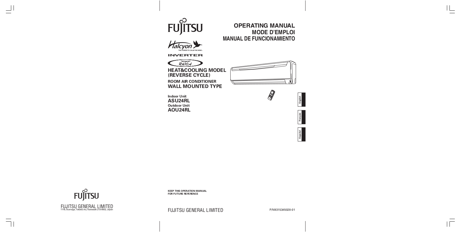 Fujitsu AOU24RL Installation  Manual