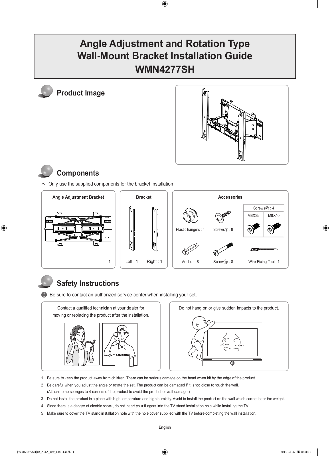 Samsung WMN4277SH/ZA Installation Guide