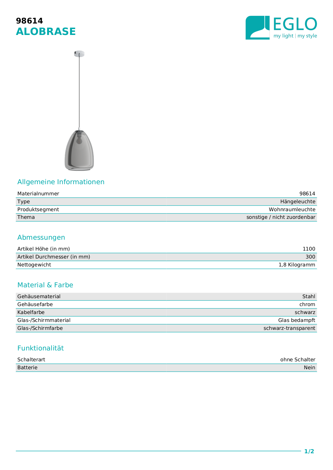 Eglo 98614 Service Manual