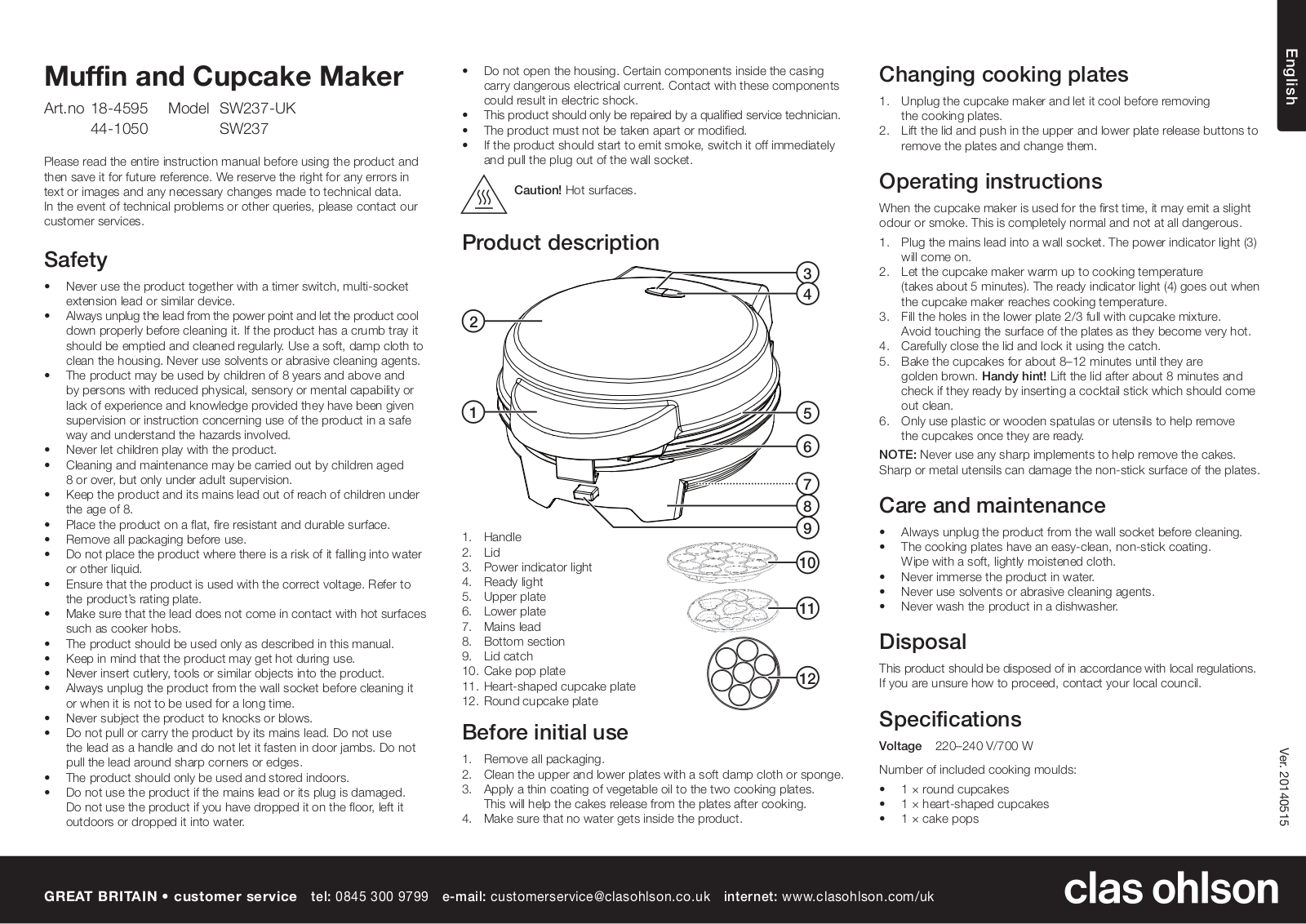 Clas Ohlson SW237-UK, SW237 Instruction Manual