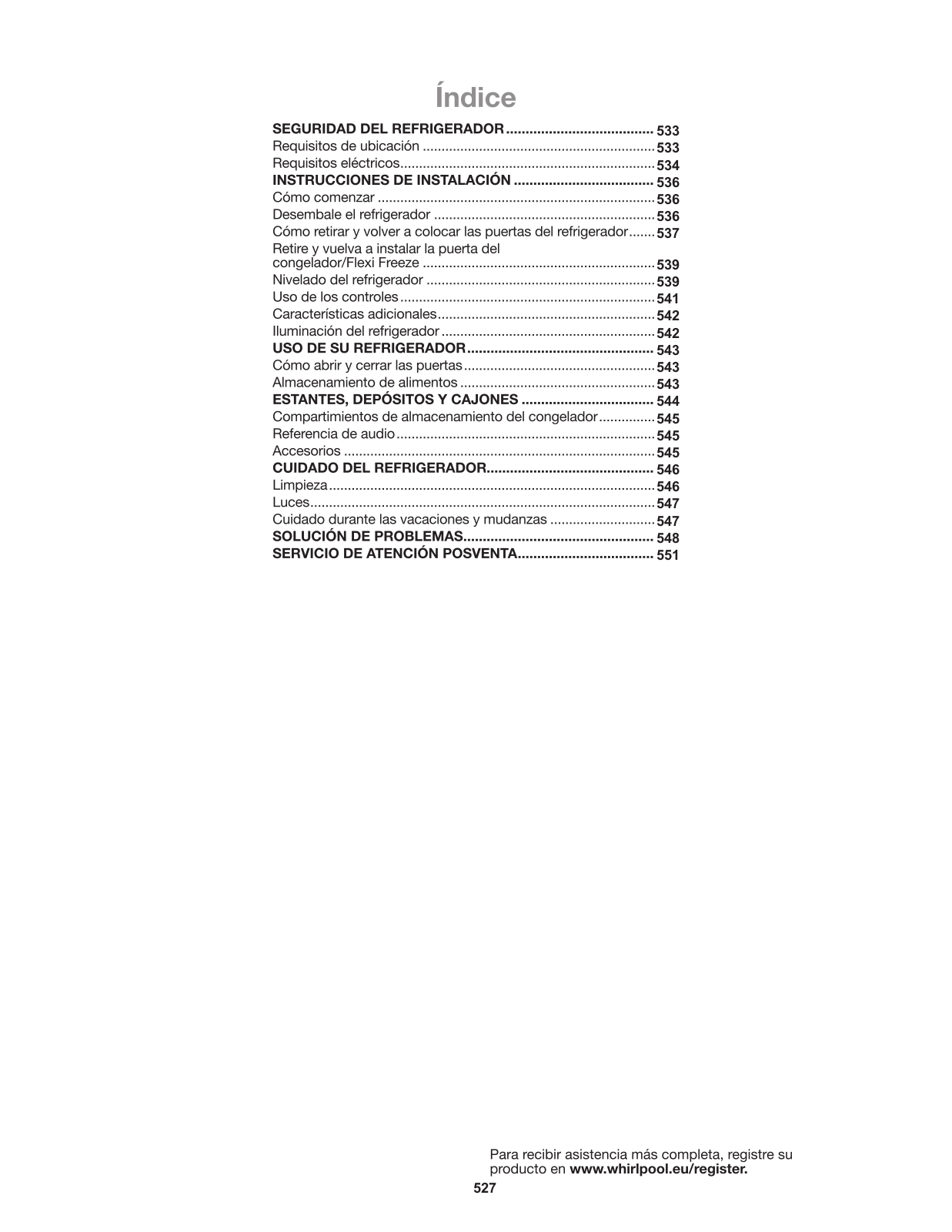 WHIRLPOOL WQ9 U1L User Manual