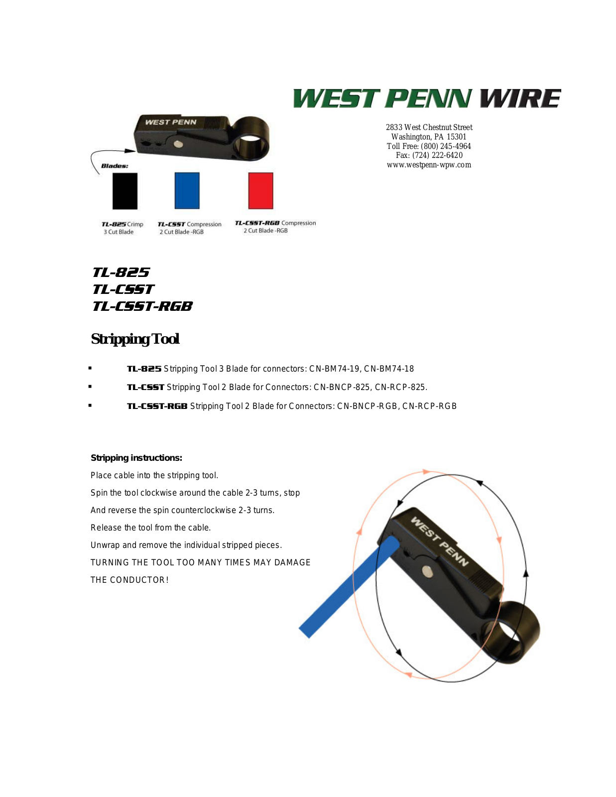 West Penn TL-CSST Specsheet