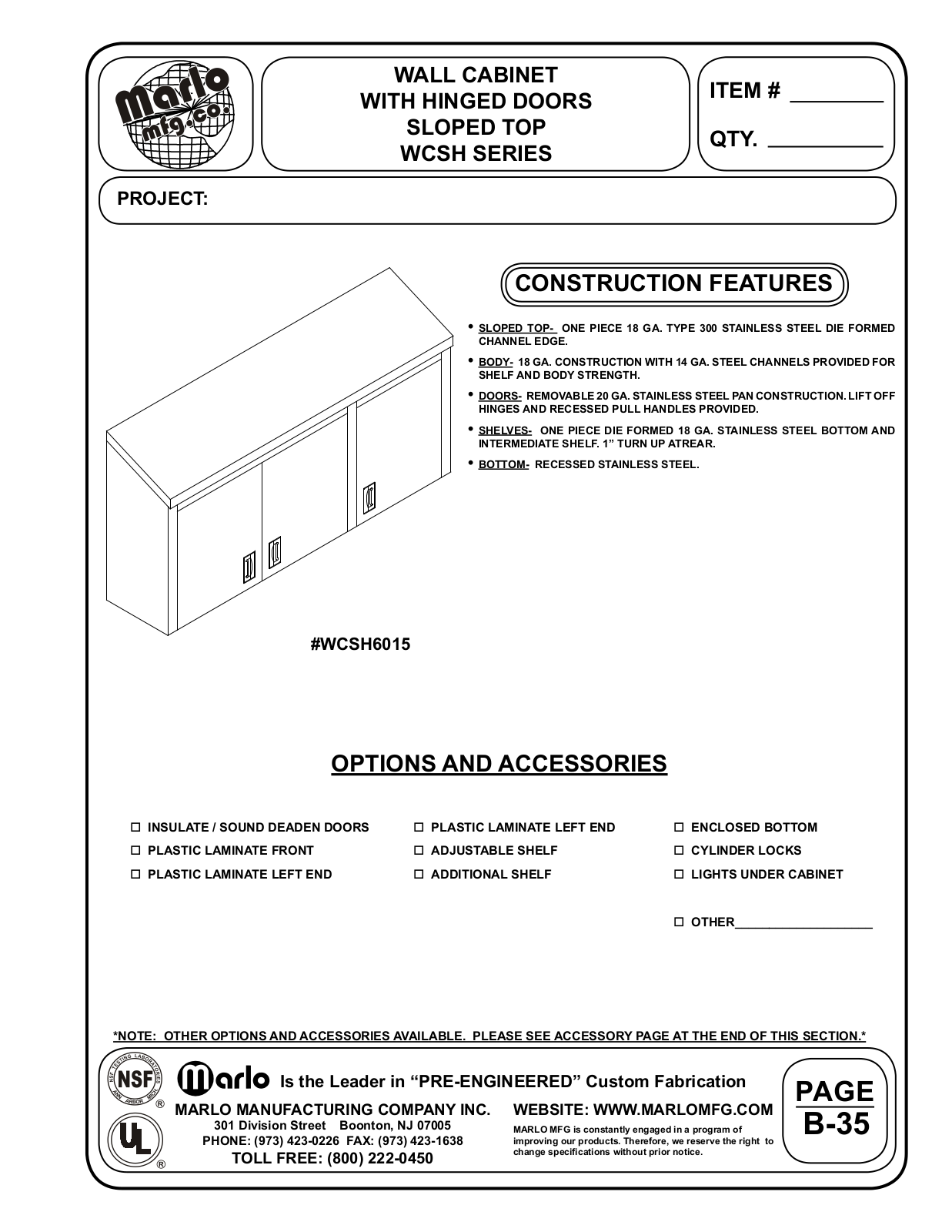 Marlo WCSH2415 User Manual