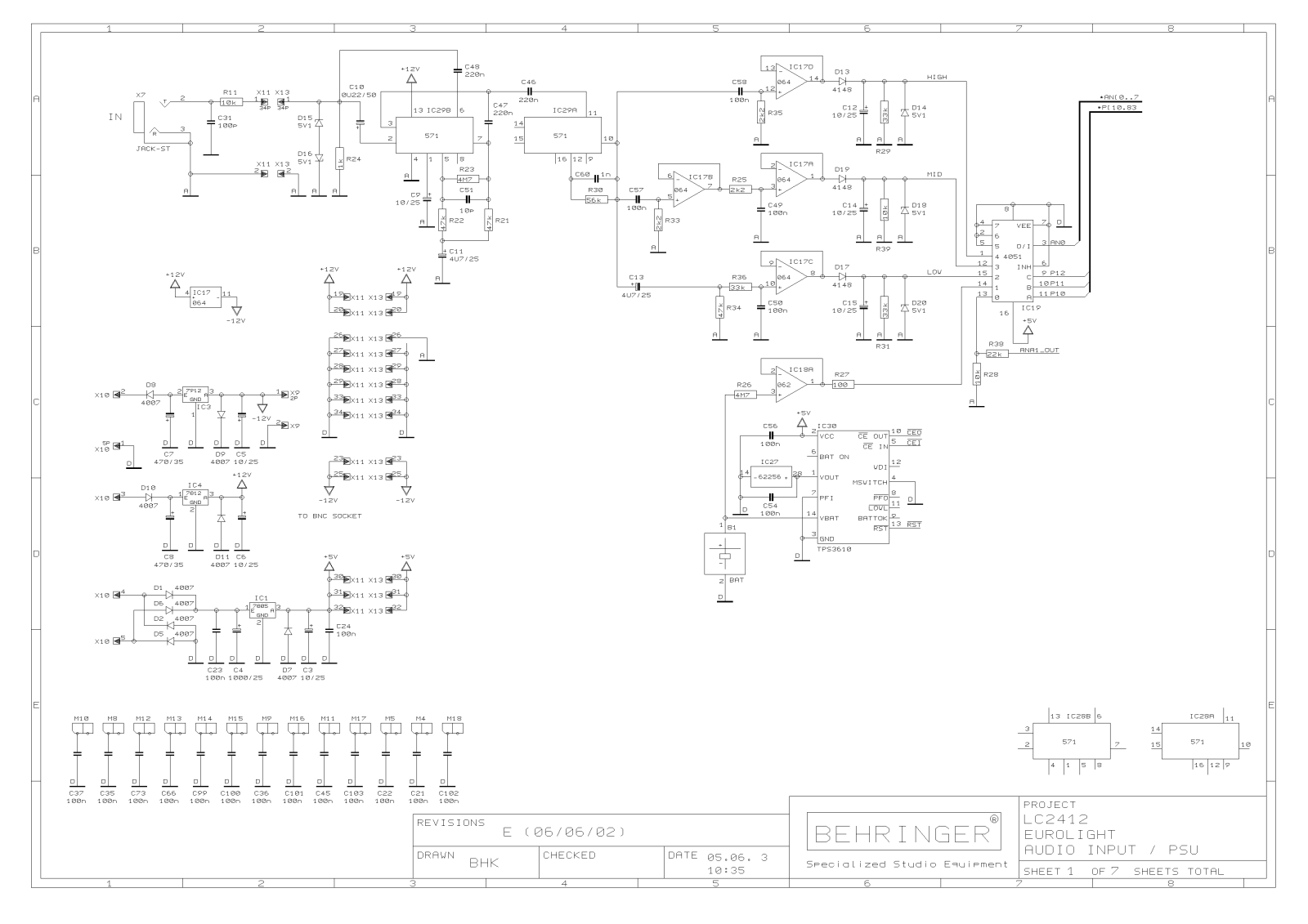 Behringer LC-2412 Schematic