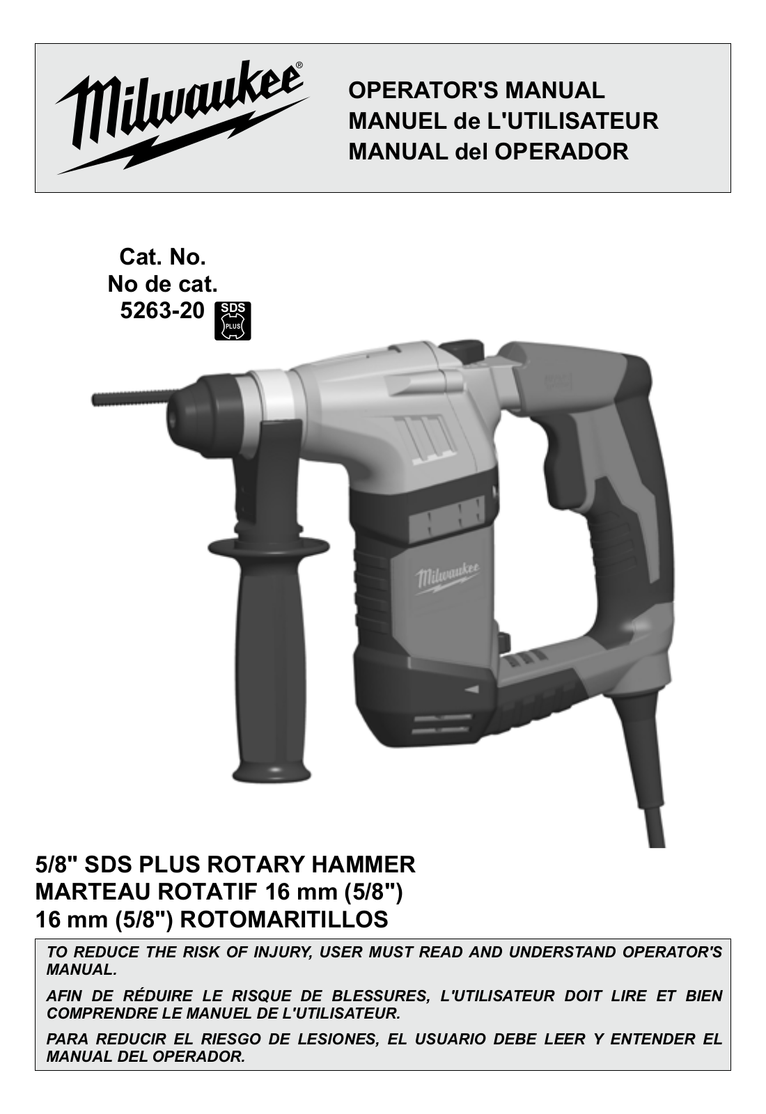 Milwaukee Tool 5263-21 User Manual