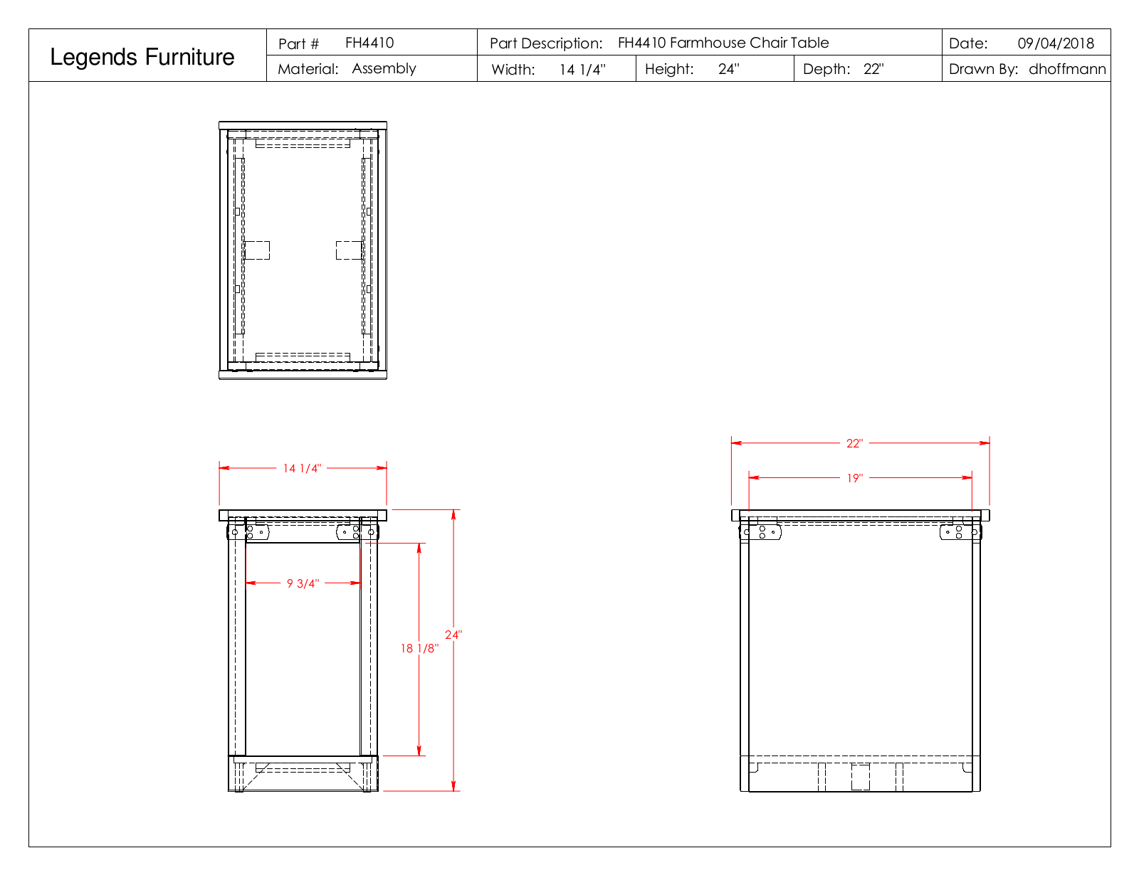 Legends Furniture FH4410 Specification Sheet