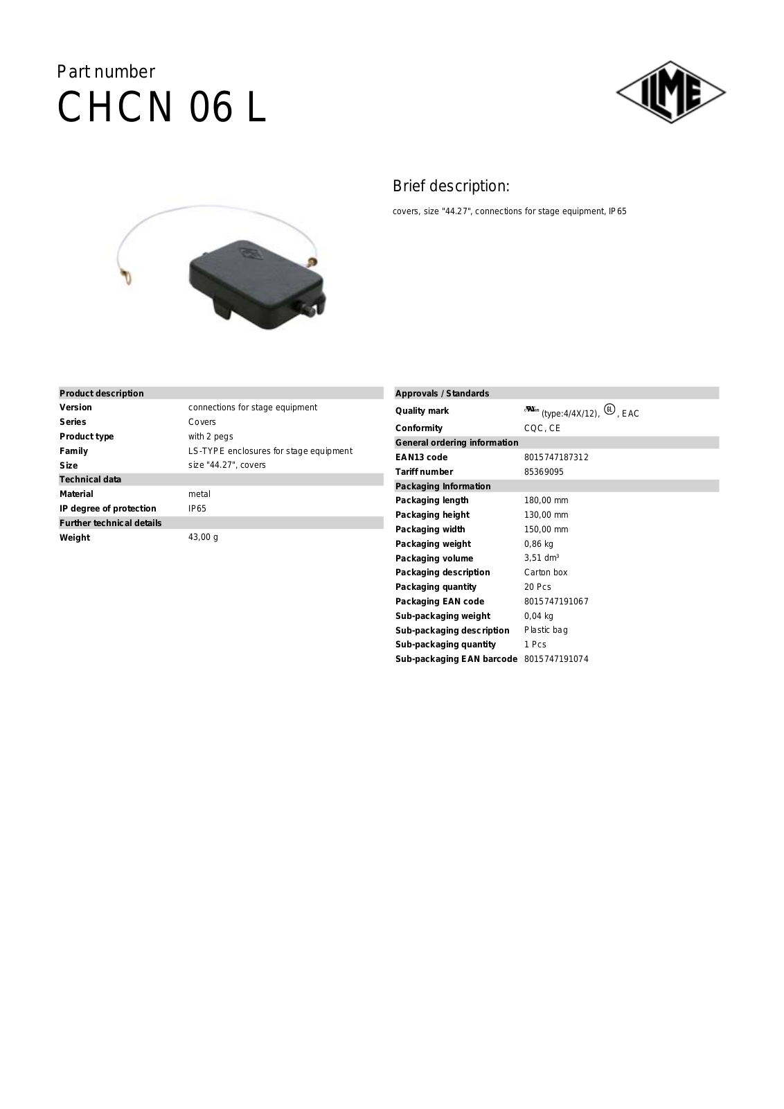 ILME CHCN-06L Data Sheet