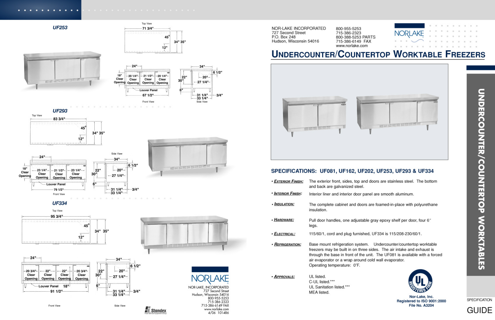 Norlake UF081-Cold Wall User Manual