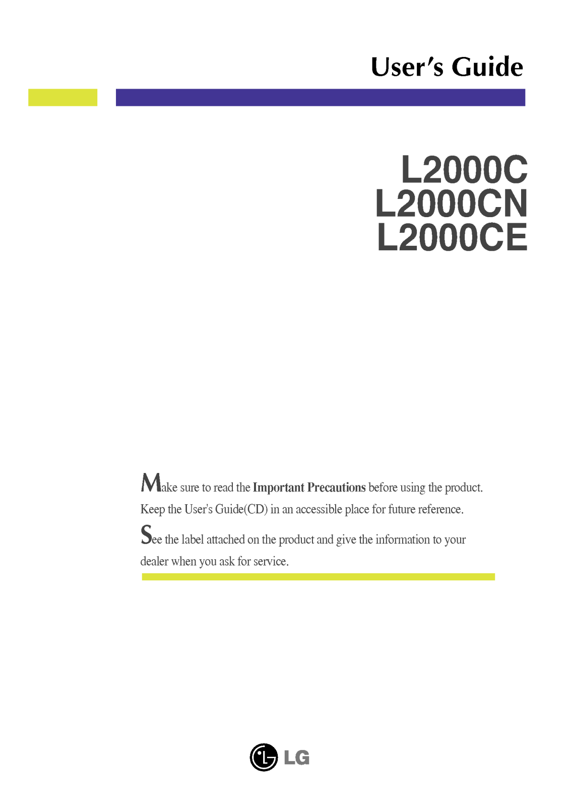 LG L2000CN-SFQ User Manual