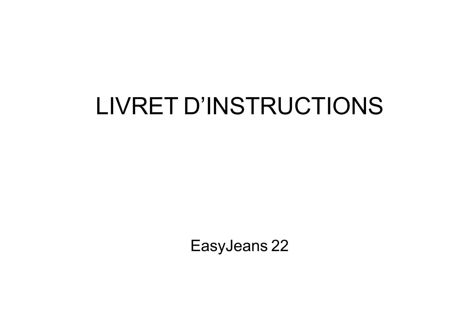 JANOME EASY JEANS 22 User Manual