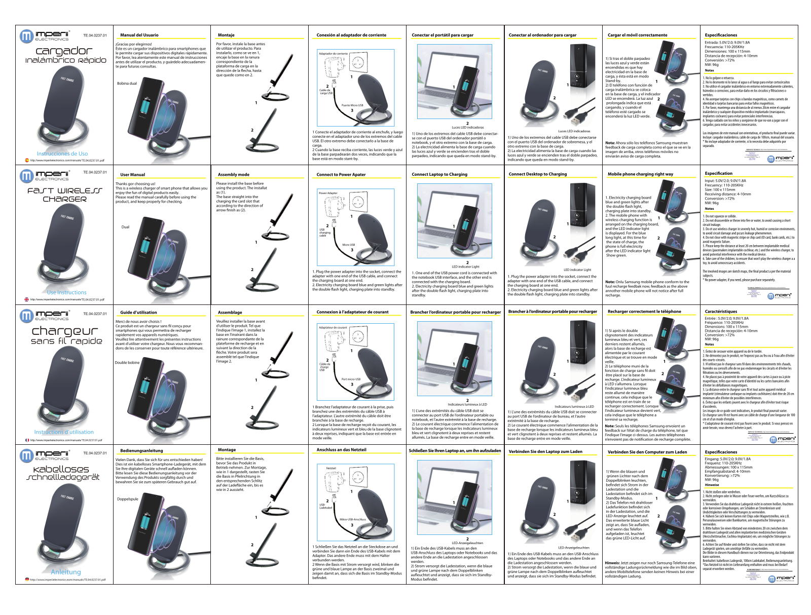 imperii electronics Fast Wireless Charger Instruction Manual