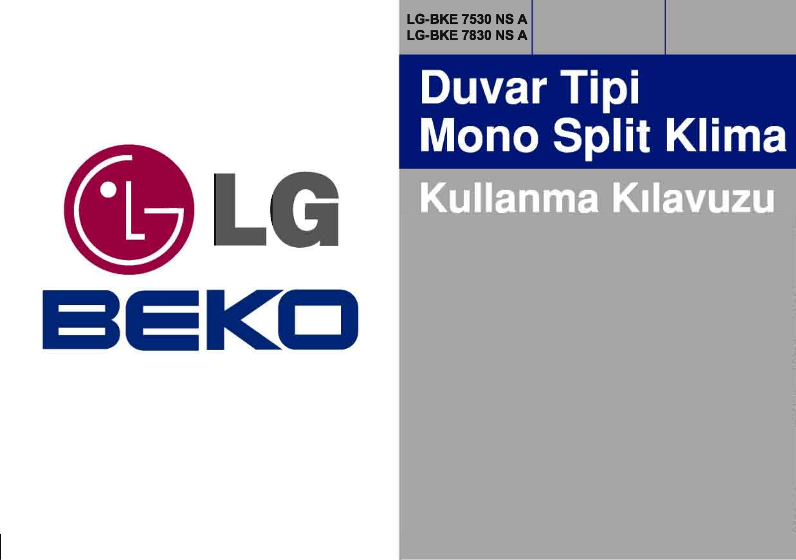 Beko LG-BKE 7530 NS A, LG-BKE 7830 NS A User manual