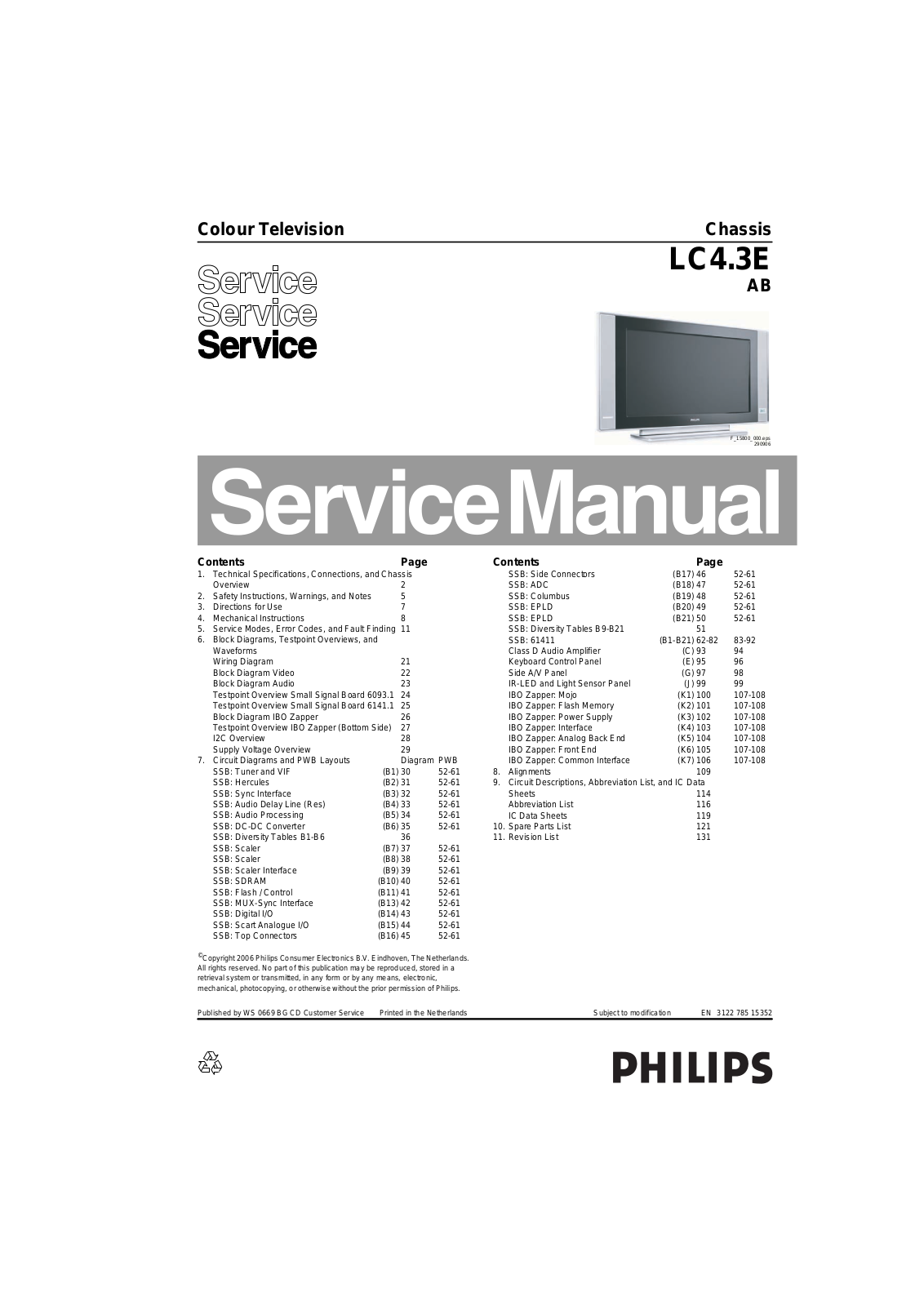 Philips LC4.3E AB Schematic