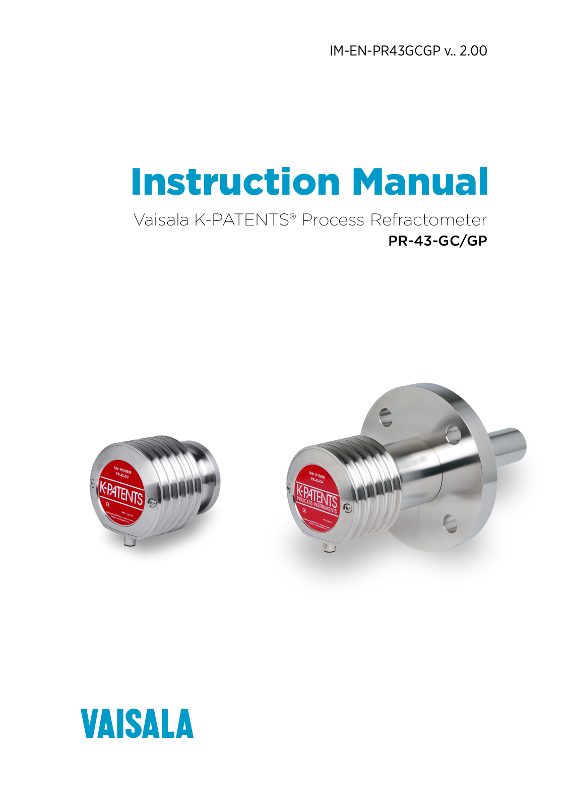 Vaisala PR-43-GC, PR-43-GP Users guide