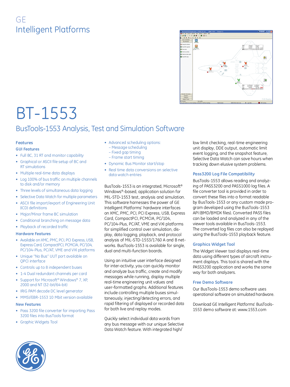 GE BusTools-1553 Data Sheet