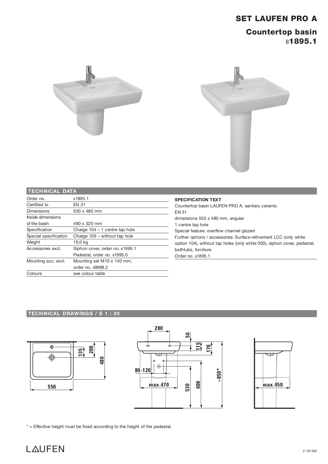 Laufen 8.1895.1 Datasheet - ManualMachine.com